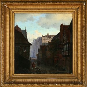 Historic Street View From Copenhagen by Hans Christian Ley