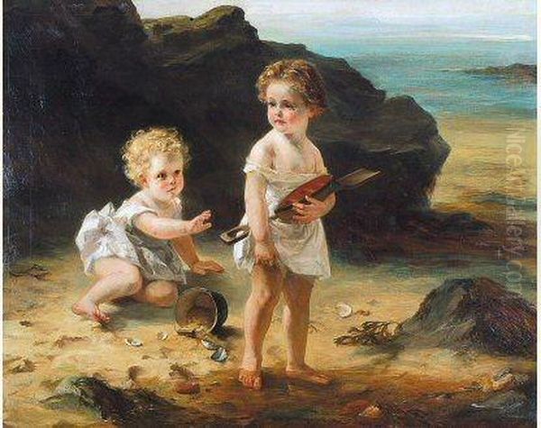 Twee Kinderen Op Het Strand - view 1