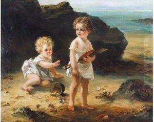 Twee Kinderen Op Het Strand by Otto Leyde
