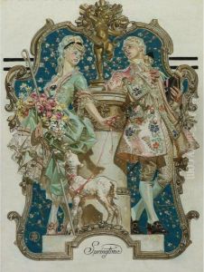 Springtime-little Bo Peep by Joseph Christian Leyendecker