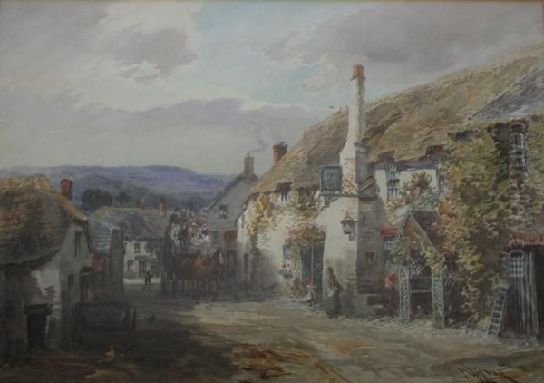 The Arrival Of The Coach, Ship Inn, Porlock - view 1