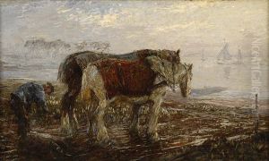Feldarbeit Mit Zweispanner. by Piet Leijsing