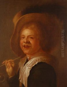 Portrait Of A Young Boy Blowing Bubbles by Judith Leyster