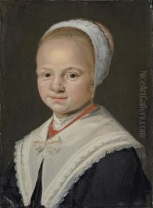 Portrait Of A Girl, Bust-length, In A Black Dress With A White Collar And Cap by Judith Leyster
