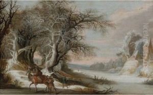 A Winter Landscape With Men