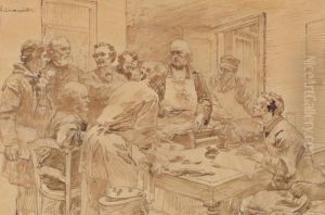 La Lecon De Claude Bernard by Leon Augustin Lhermitte