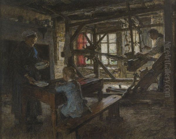 Figures In A Cottage Interior - view 1