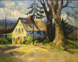 Coin De Village A Cheneux by Modeste Jean Lhomme