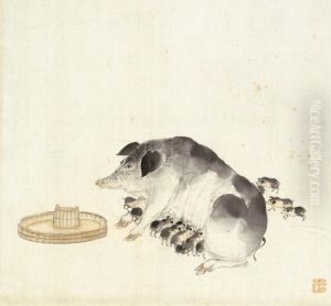 Feeding Piglets by Ju Lian