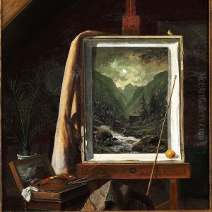 From The Artist's Studio, On The Easel One Of Libert's Paintings With A Motif From Norway by Georg Emil Libert