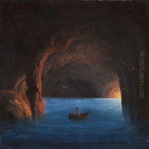 The Blue Grotto, Italy by Georg Emil Libert