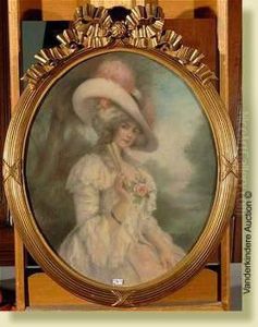 Portrait D'une Dame De Qualite A L'eventail by V. Liberty
