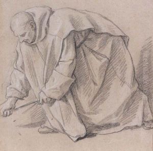 Etude De Moine Courbe by Louis Licherie De Beurie