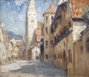 Sonnige Stadtansicht, Wohl Nordlich Der Alpen by Hans Licht