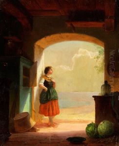 Junges Madchen Am Toreingang by Wilhelm Lichtenheld