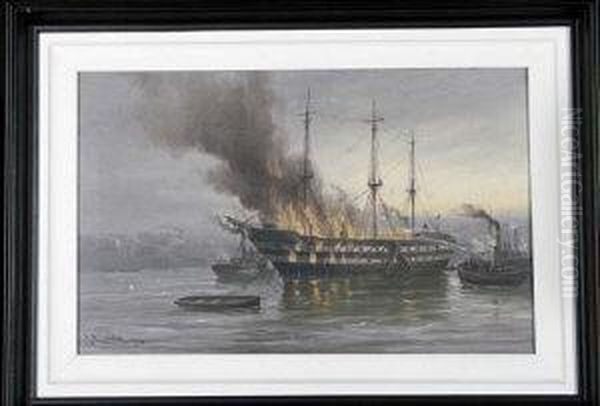 Burning Of The Wellesley - view 1