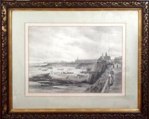 "cullercoats Bay" - Monochrome by John Davison Liddell