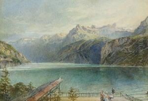 Terrasse Uber Einem Gebirgssee.