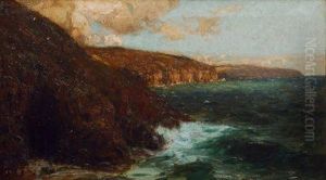 Steilkuste Im Spaten Sonnenlicht by Alfred Liedtke