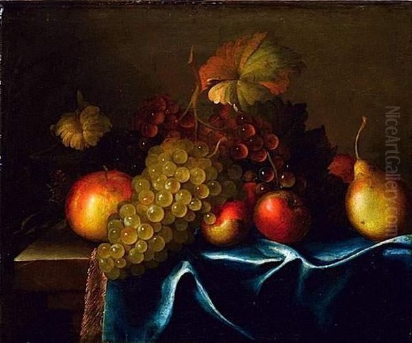 Nature Morte De Fruits Poses Sur Un Entablement - view 1