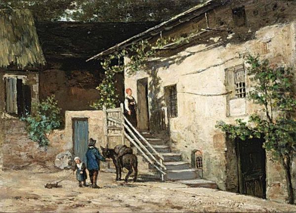 Travellers Near A House - view 1