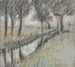 Landschaft Mit Fluss by Helmut Liesegang
