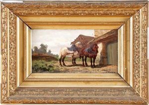Paesaggio Con Cavalli In Sosta by Joseph Lievin