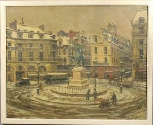 Paris Street Scene by Lucien Lievre