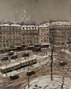 Vue De La Place Pigalle En Hiver by Lucien Lievre