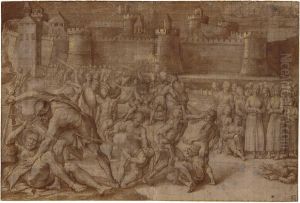 The Fall Of Preveza by Giacomo (or Jacopo) Tarchiani