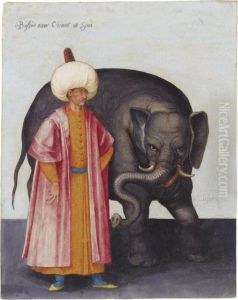A Turbanned Pasha With An Elephant