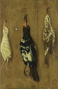 A Hunting Still Life With A Lark And Two Other Birds by Heinrich Lihl