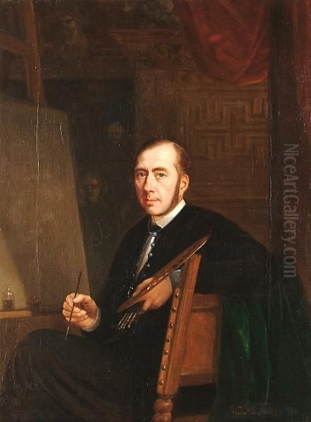 Self Portrait Before His Easel - view 1