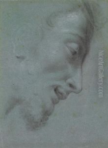 A Bearded Man In Profile Facing Right by Andrea Lilio