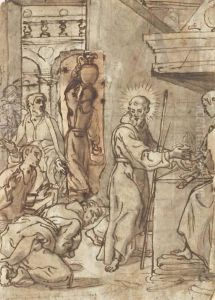 Saint Francois-de-paule Prenant Une Braise Dans Ses Mains