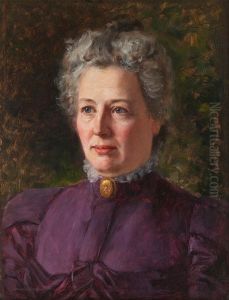 Woman Wearing Lilac by Arvid Liljelund