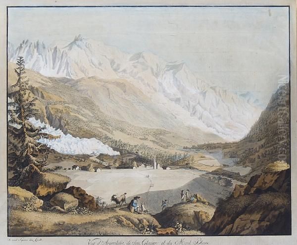 Vue D'argentiere De Son Glacier Et Mont Blanc - view 1