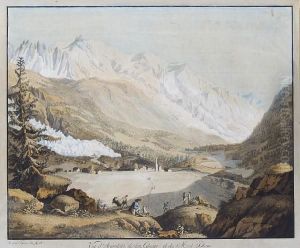 Vue D'argentiere De Son Glacier Et Mont Blanc by Jean Antoine Linck