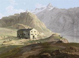 View Of The Hostel On The Grimsel Pass, Switzerland by Jean Antoine Linck
