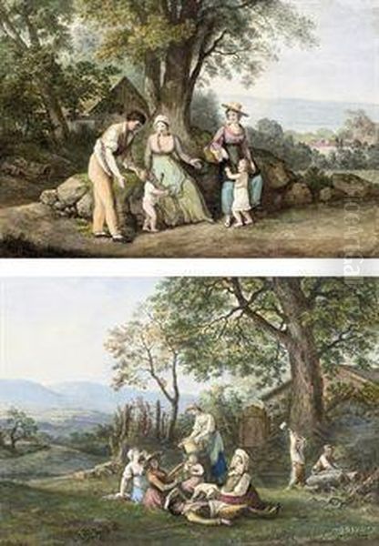 Peasants Beside A Woodman's Cottage - view 1