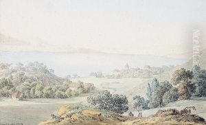 Traditionally Identified As A View Of Ouchy,lake Geneva by Jean Antoine Linck