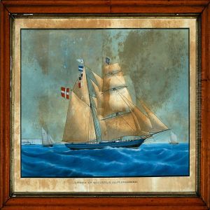 Ship Portrait Of The Danish Brig Amelia Of Bandholm by Andreas Lind