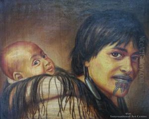 Ana Rupene & Child by Gottfried Lindauer