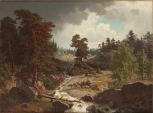 Landskap Med Fors by Carl Frederik Lindberg