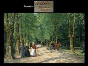 Die Schlossallee In Weimar by Hermann Linde