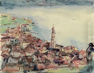 Norditalienische Hafenstadt by Heinrich Linde-Walther