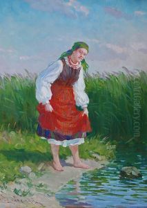 Dziewczyna Nad Stawem by Emil Lindemann