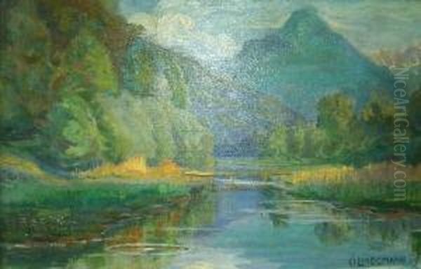 Das Alte Inn. Im Hintergrund Bergkette. Unten Rechts Signiert Und Datiert O. Lindemann 09 - view 1