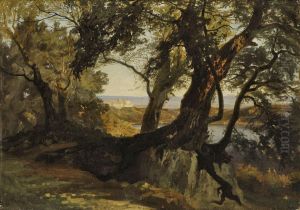 Blick Uber Den Albaner See Nach Castel Gandolfo by Karl Lindemann-Frommel