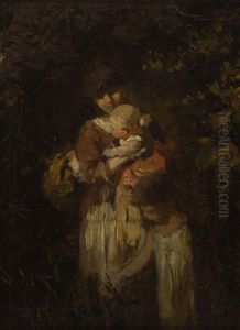 Mutter Mit Zwei Kindern by Wilhelm Ii Lindenschmit